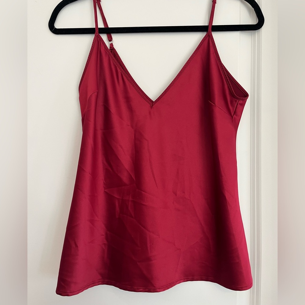 Red Silk Tank Top